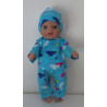 pyjama aqua blauw maan sterren baby born little 36cm