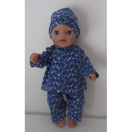 pyjama blauw sterren baby born little 36cm