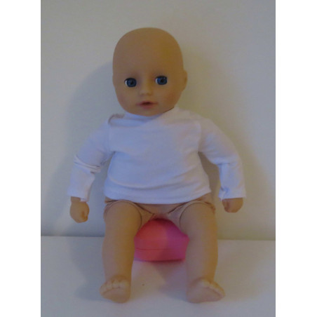 shirtje wit  mini baby annabell 30cm