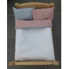 lux dekbed setje blauw met oud roze deken
