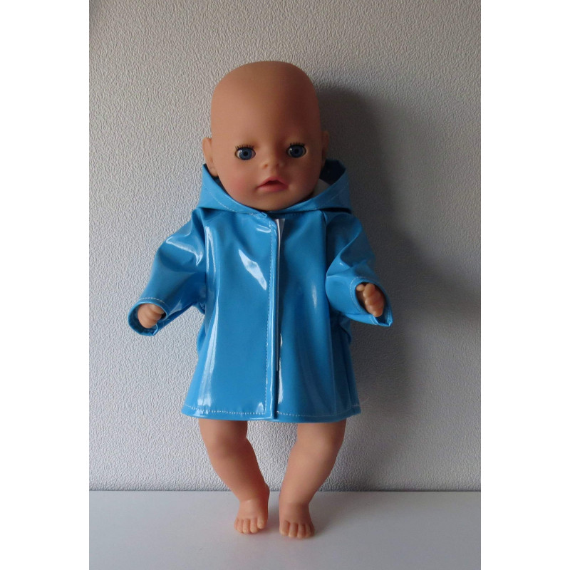 regenjas aqua blauw baby born little 36cm