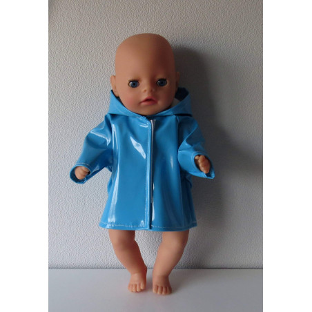 regenjas aqua blauw baby born little 36cm