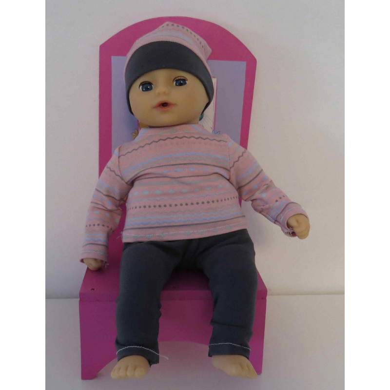 kleding setje roze streep mini baby annabell 30cm