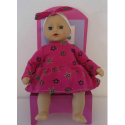 jurk hard roze sterren mini baby annabell 30cm