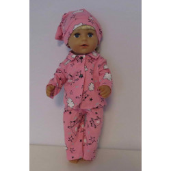 pyjama roze kat baby born 43cm
