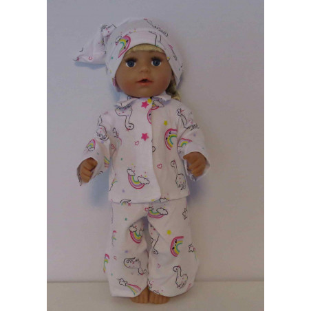 pyjama regenboog baby born 43cm