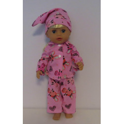 pyjama roze konijn baby born little 36cm