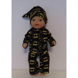 pyjama batman baby born little 36cm