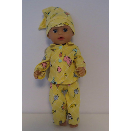 pyjama geel baby born little 36cm