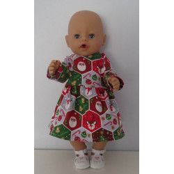 jurk kerst rood baby born 43cm