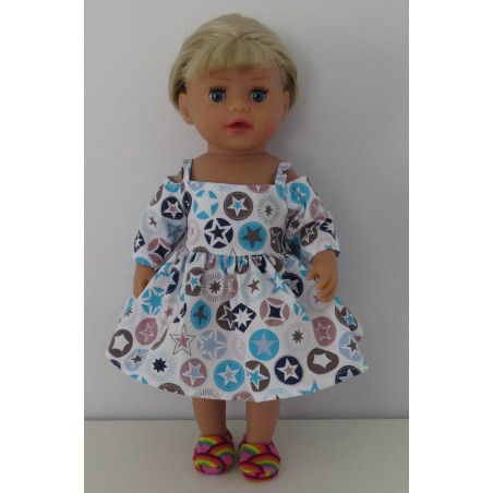 zomerjurk sterren blauw baby born little 36cm