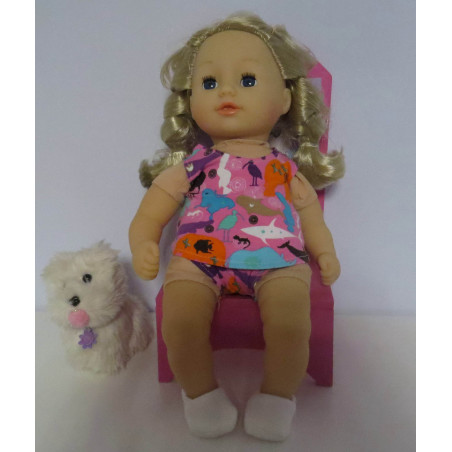 ondergoed setje roze dieren  little baby annabell 36cm