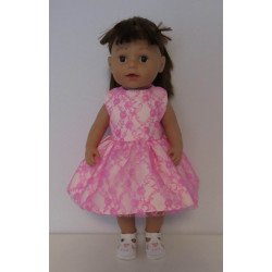 jurk met kant hard roze baby born 43cm