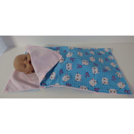 campingslaapzak blauw kat baby born 43cm