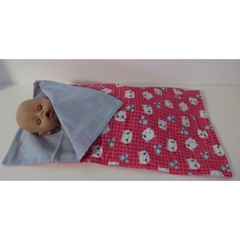 campingslaapzak roze kat baby born 43cm