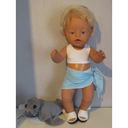 bikini wit met blauw omslagrokje baby born 43cm