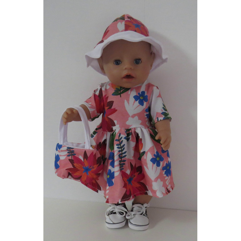 zomerjurk outfitt bloemen baby born 43cm