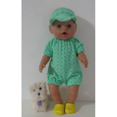 holiday outfitt groen sterren baby born 43cm