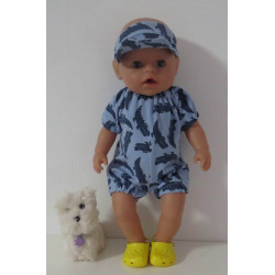 holiday outfitt blauw krokodillen baby born 43cm