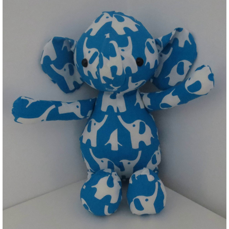 knuffel olifant blauw 36cm