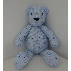 knuffle beer blauw 38cm