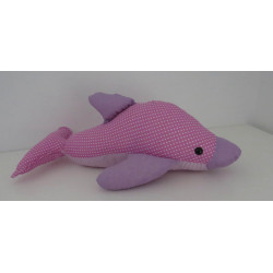 knuffel dolfijn roze stippen 43cm