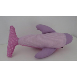 knuffel dolfijn roze stippen 43cm