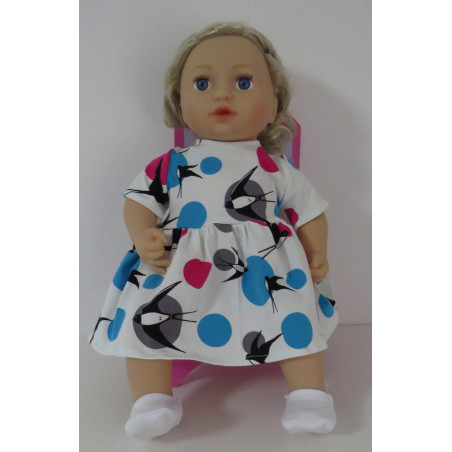 jurk korte mouw zwaluw baby annabell 43cm