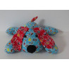 knuffel puppy blauw met rood piraat