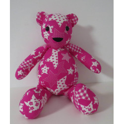 knuffel beer hard roze sterren 46cm