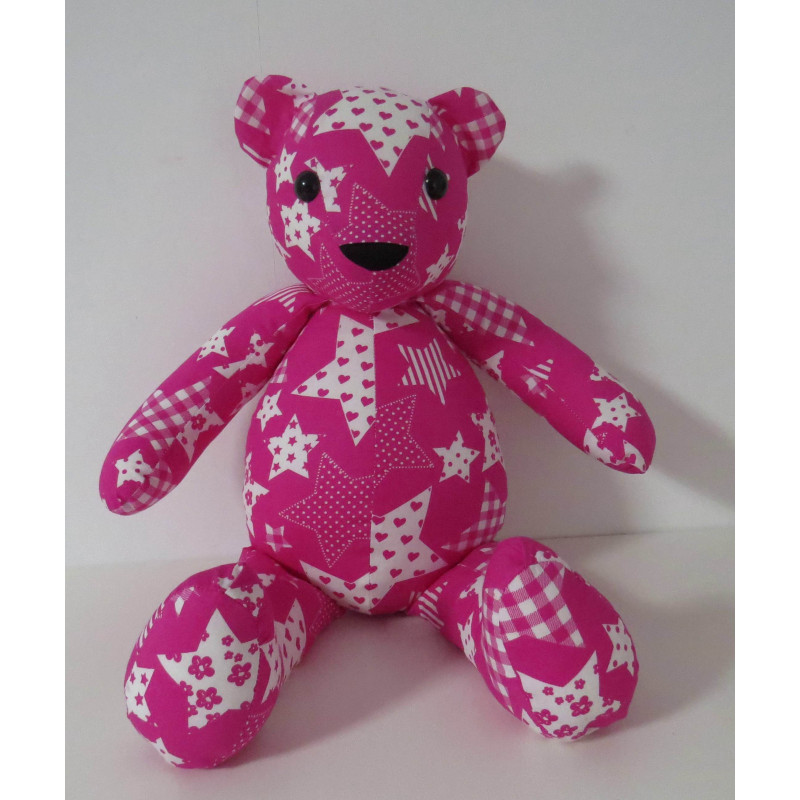 knuffel beer hard roze sterren 46cm