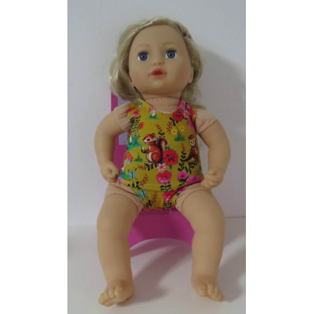 ondergoed setje oker geel dieren baby annabell 43cm