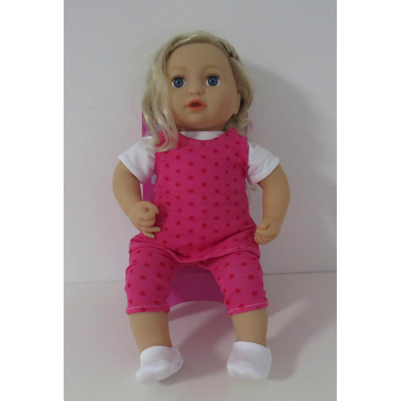 jurk setje hard roze sterren baby annabell 43cm