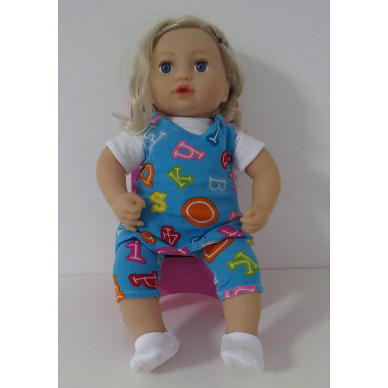 jurk setje blauw cijfers baby annabell 43cm