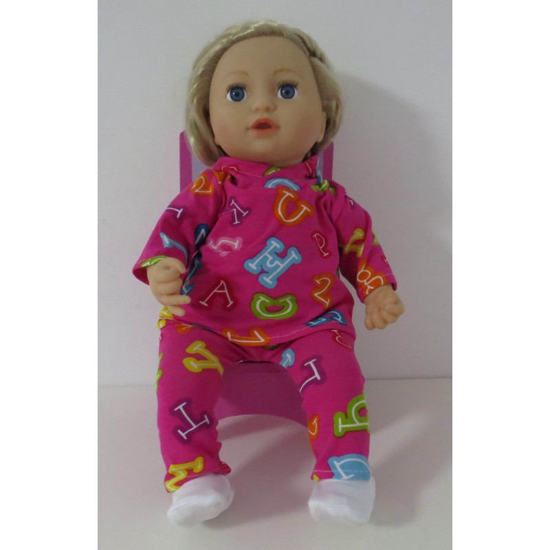 capuchontrui setje roze cijfers baby annabell 43cm