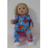 capuchontrui setje blauw vlinders baby annabell 43cm