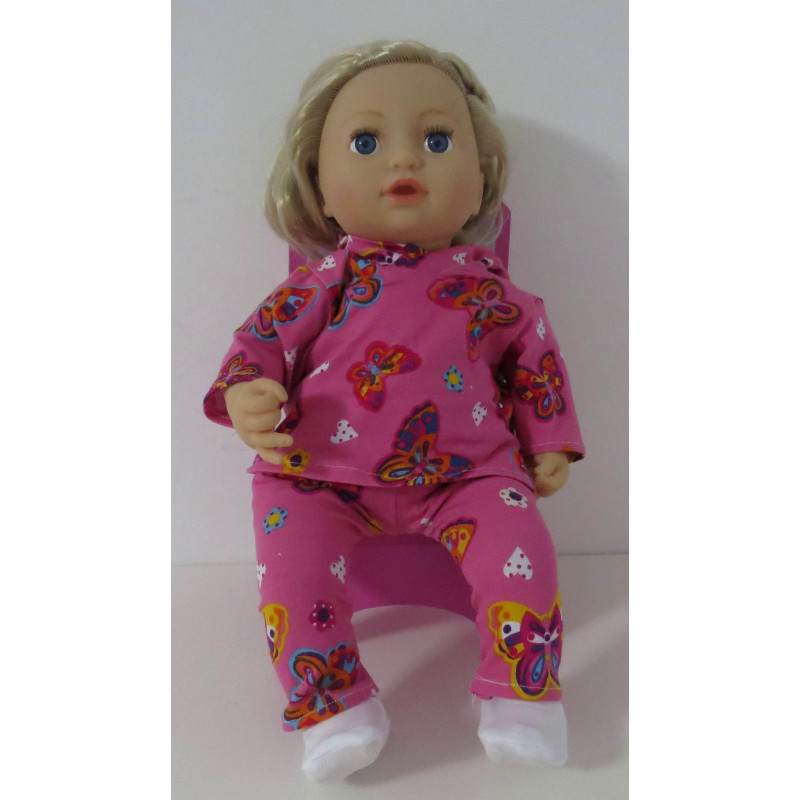 capuchontrui setje roze vlinders baby annabell 43cm