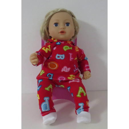 capuchontrui setje rood cijfers baby annabell 43cm