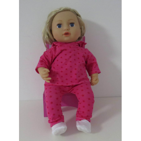 capuchontrui setje hard roze sterren baby annabell 43cm