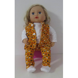 vest setje oker geel bloemen baby annabell 43cm