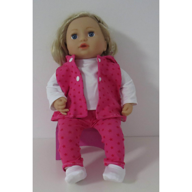 vest setje hard roze sterren baby annabell 43cm