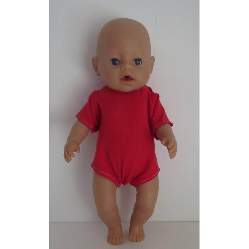 romper korte mouw rood baby born 43cm