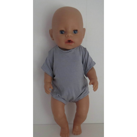 romper korte mouw grijs baby born 43cm