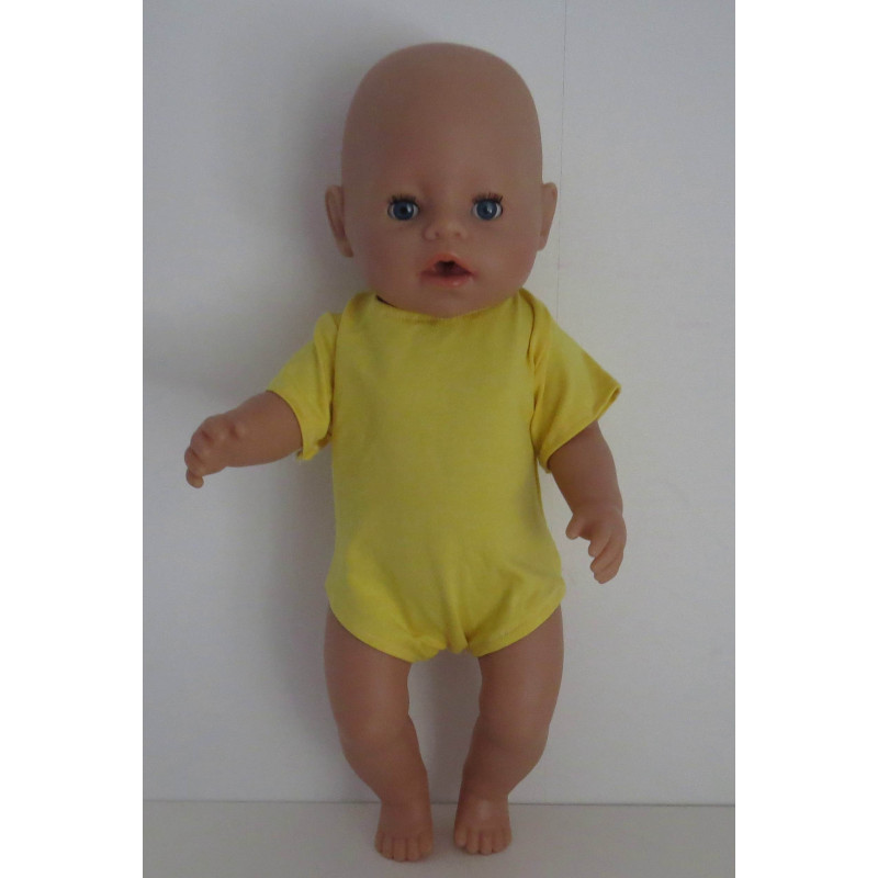 romper korte mouw geel baby born 43cm