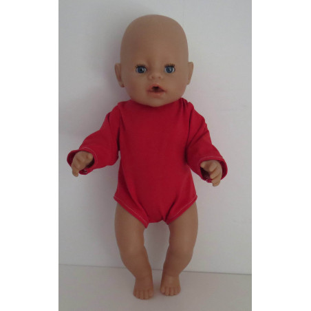 romper lange mouw rood baby born 43cm