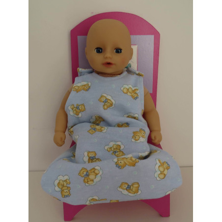 slaapzak blauw beren mini baby annabell 30cm