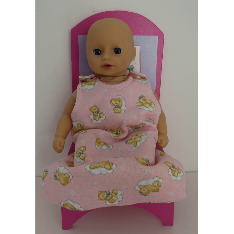 slaapzak roze beren mini baby annabell 30cm