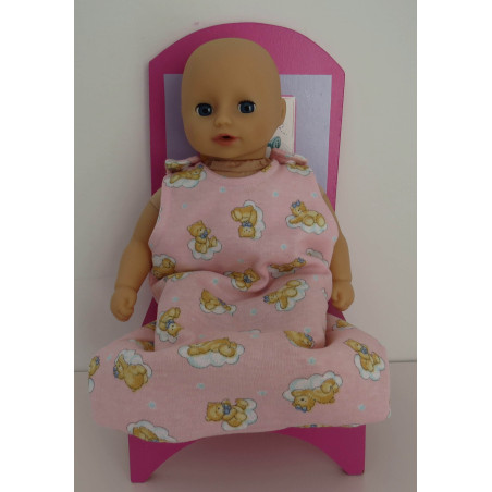 slaapzak roze beren mini baby annabell 30cm