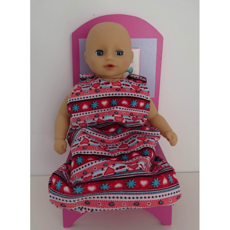 slaapzak roze hartjes mini baby annabell 30cm