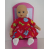 jurk korte mouw rood cijfers baby annabell 30cm